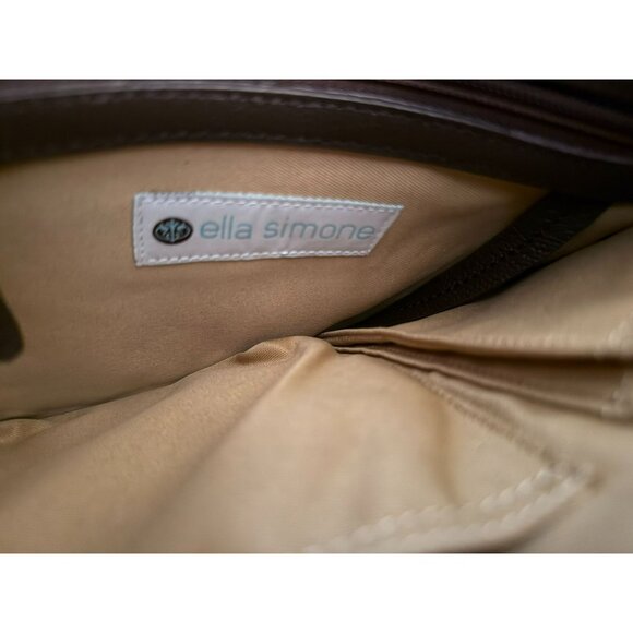 Ella Simone Weston Leather Tote Bag Black Everyday Large 17" X 11" - Picture 7 of 11